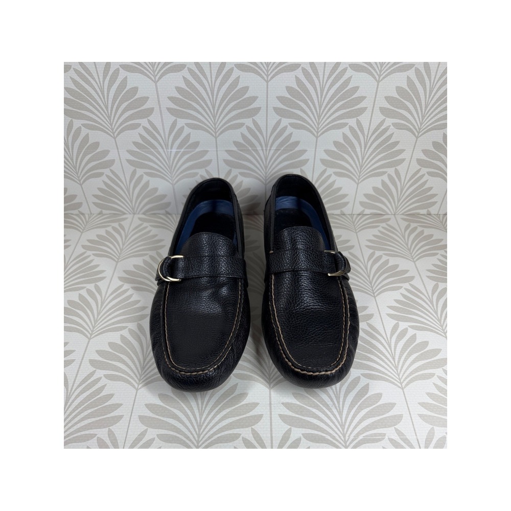 Polo Ralph Lauren Reynolds Black Pebbled Leather Drivers Loafers Mens 13D